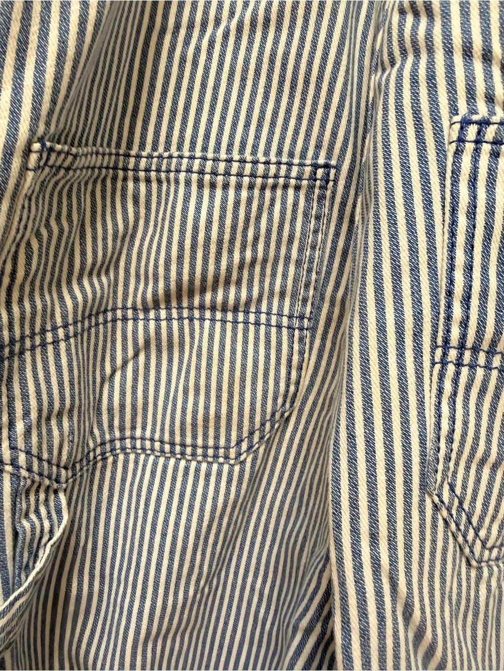 H&M Divided Twill Dungarees Women’s Size 8 Bib Overalls Blue Stripes Railroad - Picture 5 of 8